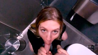 A shoplifter was caught and fucked in the mall toilet, a risky spot