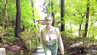 A couple has crazy fun on the mountain during a rainy day