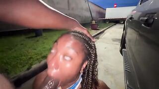 Married woman fucks with a stranger in the parking lot