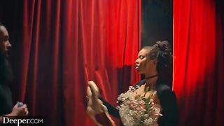 Burlesque dancer Kira gets creampied at an afterparty in a passionate scene