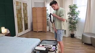 I caught my foreign friend jerking off in my panties, and I got fucked hard