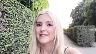 Hot chick Eva Elfie has sex with a random guy in Paris and lets him cum on her