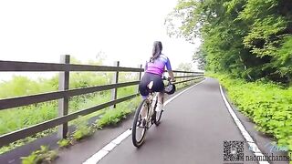 A sexy girl is cycling and suddenly feels like fucking