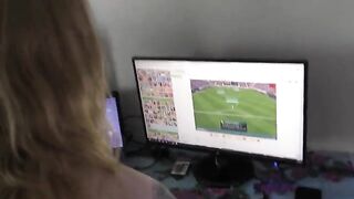 The hot teen got her pussy railed while playing video games at home