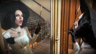Gorgeous cosplay of Lady Dimitrescu from Resident Evil Village getting fucked hard