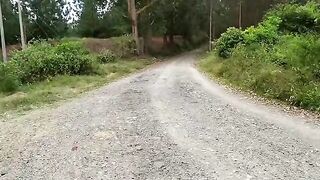 A beautiful bike ride through the forest ended with a fuck