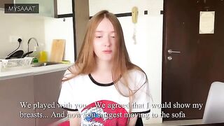 The stepbrother fucked his stepsister after her losing at chess