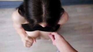 The cute girl gets her tight ass creampied