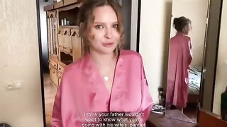 I jerked off her panties and my stepmom squirts on my face in POV