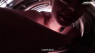 Pervert stepbrother took advantage of the situation in washing machine