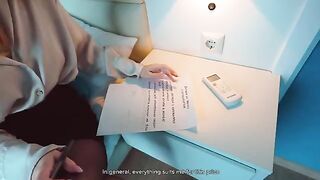 A stupid student didn't read the lease and paid with her pussy, in a steamy scene