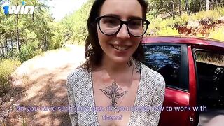 Fixed his car and fucked a hot girl with a tattoo in the ass