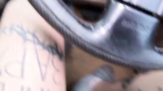 Girl Masturbates in UBER and fucks the driver