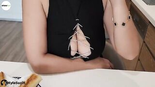 The girl is looking for excuses to get fucked hard by the table