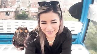 Outdoor blowjob and ride to my stepbrother's best friend on a cable car