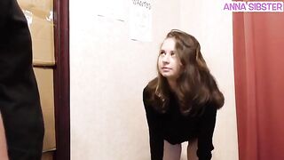 Beautiful thief caught and punished in the backroom