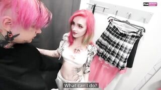 The consultant fucked in the pimeroom and rubbed her pussy