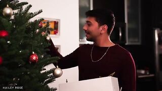 The Christmas surprise for the young couple turned out to be a hot boobs treat