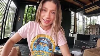 A hot girl is giving a lesson to her teacher at home