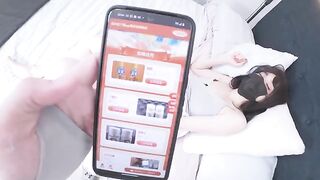 A Chinese girl with big tits was masturbating when she was caught, so I fucked her to make her squirt