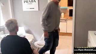 The husband did not notice anything in the kitchen