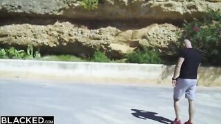 Naughty blonde Venera gets her pussy railed by two BBCs in intense DP action