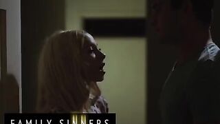 Two naughty step siblings Kenzie Reeves and Nathan Bronson cum together