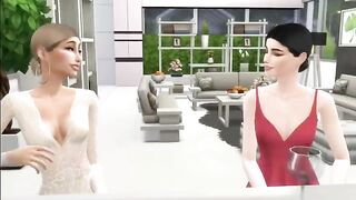 Hailey gets caught cheating with Selena in a steamy Sims 4 scene