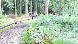 A jogger slut gets fucked outdoors in the woods