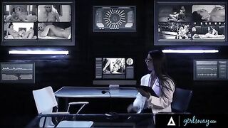 Adriana Chechik and Alexis Fawx try to outdo each other in a wet squirting contest