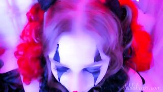 A kinky clown gets his cock sucked and facial by a redhead BJ slut