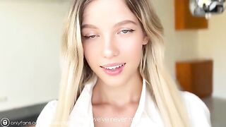 Hot student-neighbor seduced for a cumshot on her face