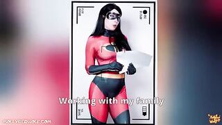 Cute girl Violet Parr from The Incredibles tries herself in porn acting