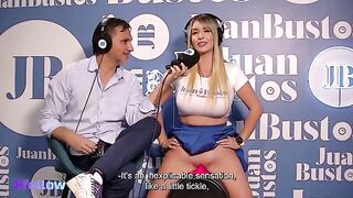 The hottest Latina blondes get fucked by a sex machine on Juan Bustos Podcast