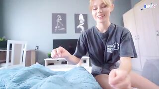 Pervert guy fucked his stepsister and made her take his cum on her face