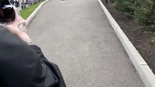 Met a cute student in the supermarket and fucked her, cumming on face
