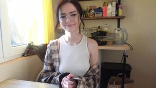 A nerdy girl showed her real face and proved to be a true dominatrix