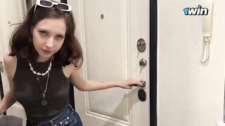 A cute Ukrainian girl agreed to have sex on the street that day