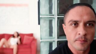 Pervert caught his stepmom jerking off in the bathroom