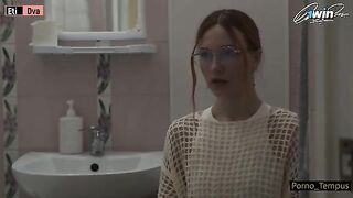Russian schoolgirl gets two cocks after finishing her lessons