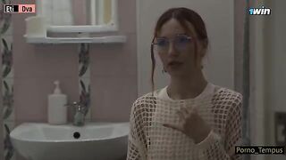 Russian schoolgirl gets two cocks after finishing her lessons