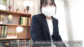 The gardener has a steamy affair with the Asian teacher in the classroom