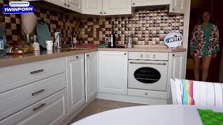I fucked my best friend's sexy stepmom in the kitchen, it was a wild moment!