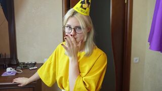 Stepbrother pushed his cock into my wet pussy on my birthday