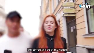 A busty girl met a YouTuber, kissed him in the vestibule, then got intimate