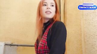 A busty girl met a YouTuber, kissed him in the vestibule, then got intimate