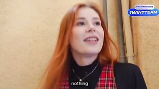A busty girl met a YouTuber, kissed him in the vestibule, then got intimate