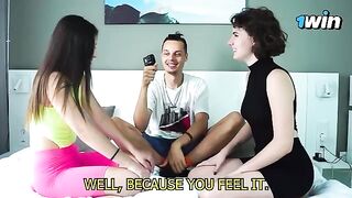 Lesbian couples participated in a sensual challenge to guess the body part