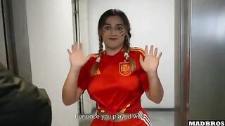 Hot Spanish supporter got fucked in anal and DP in the parking lot