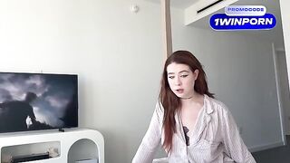 My horny step-sis sneaks into my room for the first orgasm